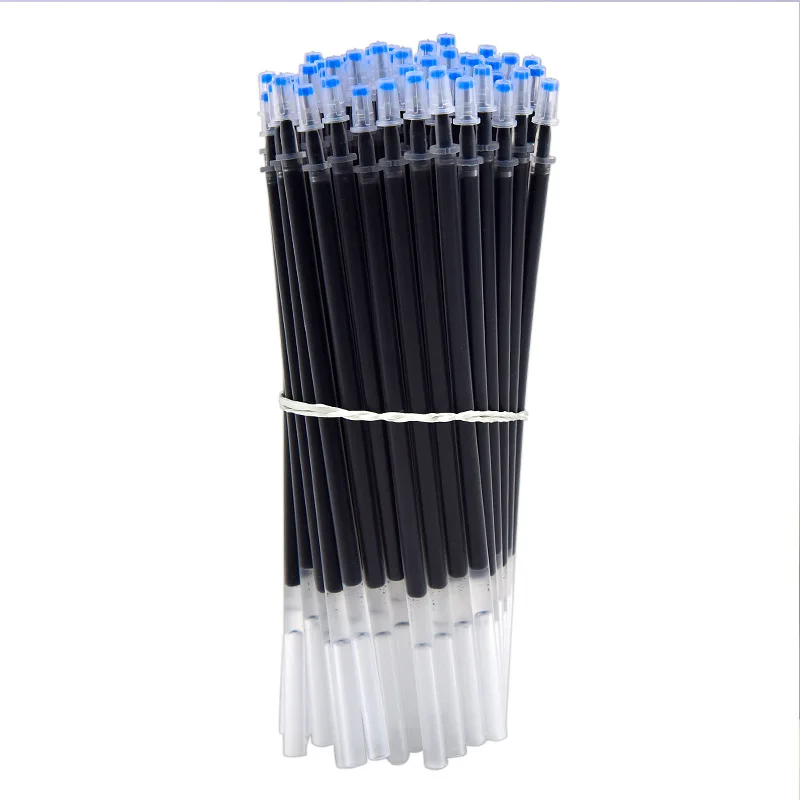 100 Ручек, заправленных нейтральным черным наполнителем 0,5 мм, заправленных красным, синим, черным сменным нейтральным наполнителем для ручек, студенческие принадлежности