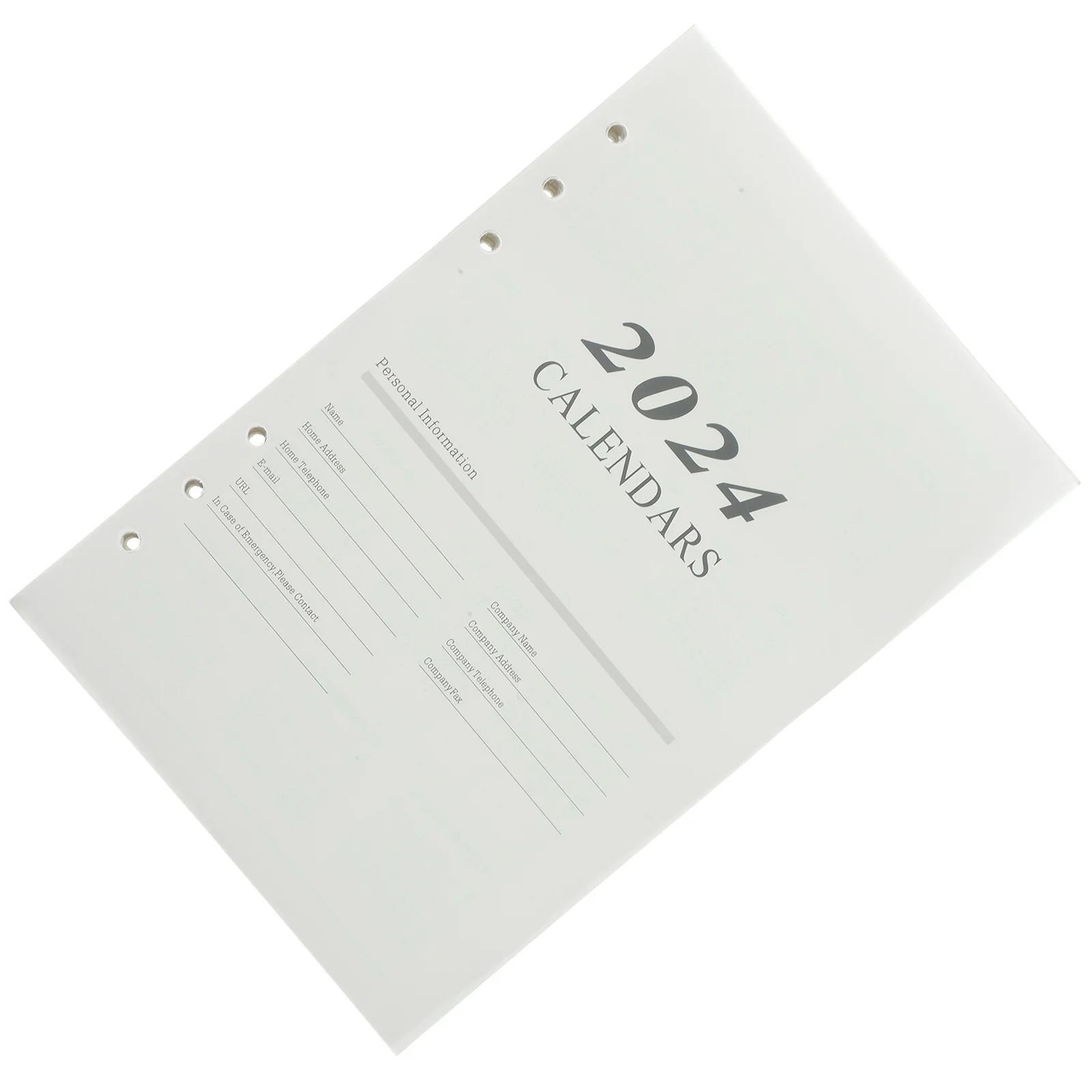 2024 Английский Планировщик Заправляет Календарные вставки 2023 Года Бумага для пополнения Ежемесячного Планировщика формата А5