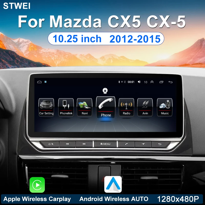 Для Mazda CX5 CX-5 CX 52012/2015 Автомобильный Радио Мультимедийный Плеер Android 13 Стерео GPS Навигация 10,25-дюймовый Экран DSP 4G Carplay