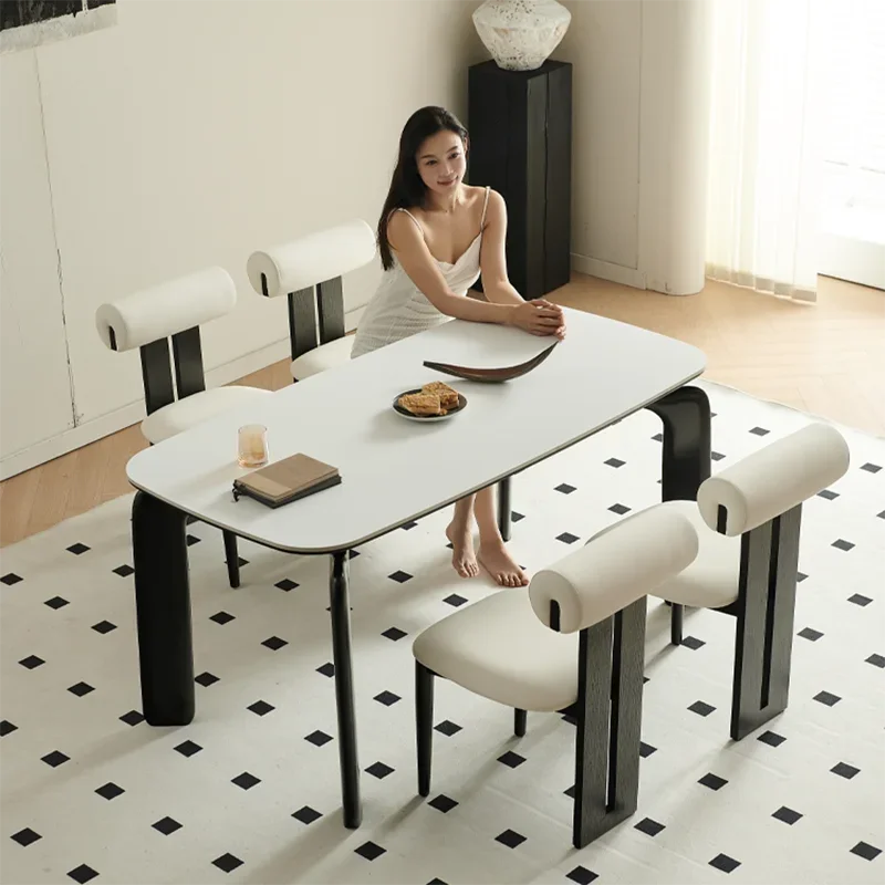 Минималистичный обеденный стол в скандинавском стиле, прямоугольник для гостиной, современные ножки обеденного стола для отдыха, металлический дизайн, Mesas De Jantar Мебель для дома