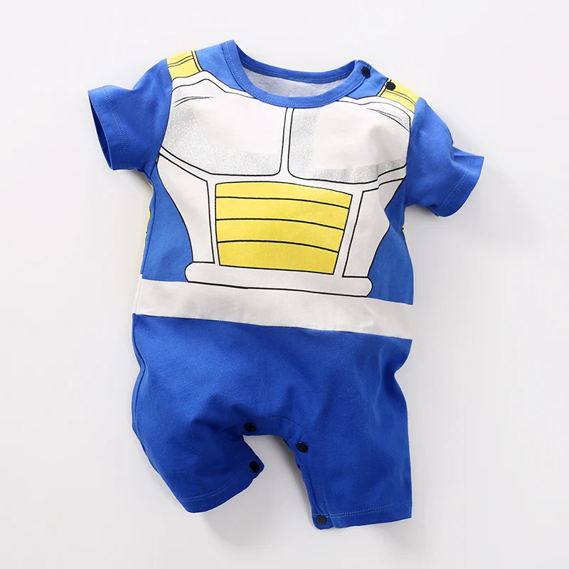 Новорожденный вязаный 100% хлопок с коротким рукавом для мальчиков 0-18 месяцев, мультяшный костюм для косплея, одежда для младенцев, комбинезон для малышей, классный костюм