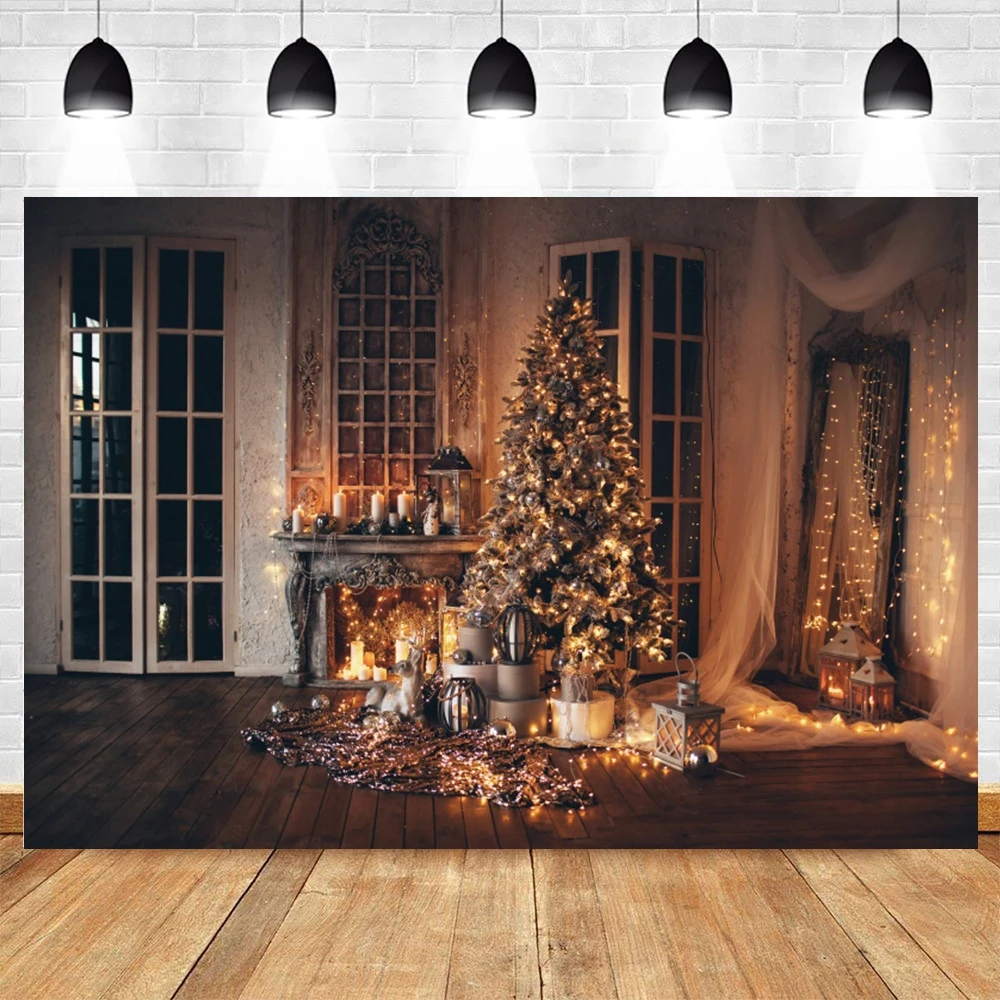 Рождественский фон, окно Камина, Винтажная комната, Ретро-дом, Фон для детской фотографии, Виниловая фотозона, Фотофоны для фотографий