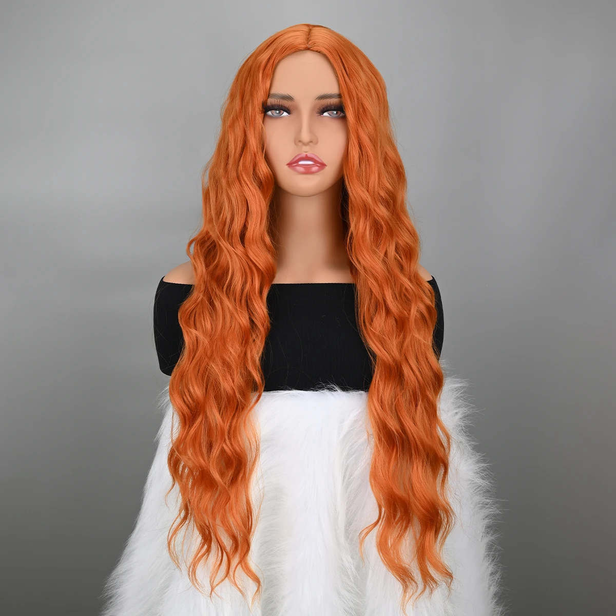 Синтетические парики Парики для длинноволновой прически средне-оранжевый парик из термостойкого волокна синтетический парик для женского косплея