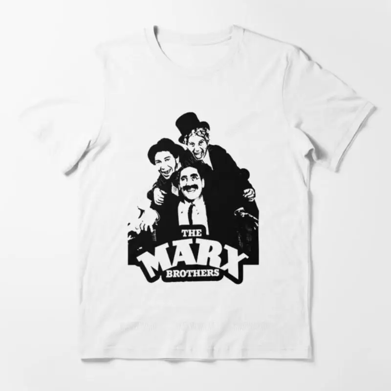 Хлопковая футболка, мужские модные футболки The Marx Brothers – Groucho Harpo и Chico Essential, футболки с мужским рукавом, повседневные топы